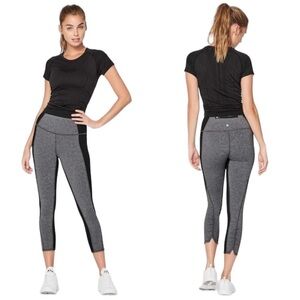 Lululemon On Your Mark Crop 23" Leggings Heathered Black / Gray Size 6